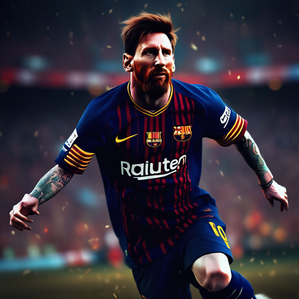 Lionel Messi Barca Jersey Photorealistic Thermal Print 