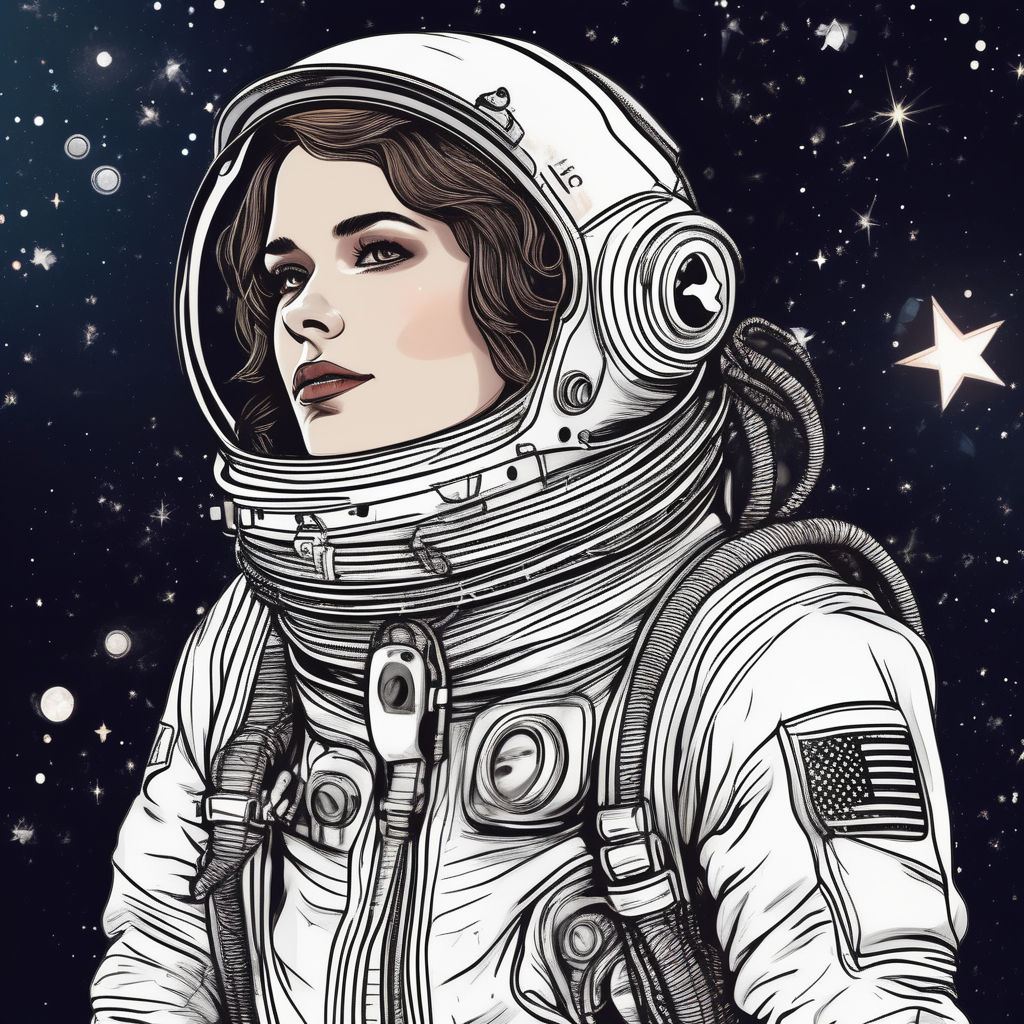 drawings of women astronauts