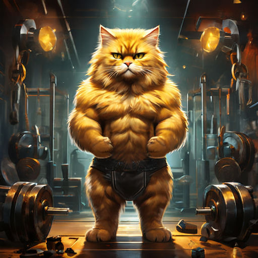 A Buff White Cat at the Gym Stock Illustration - Illustration of muscles,  active: 280905554