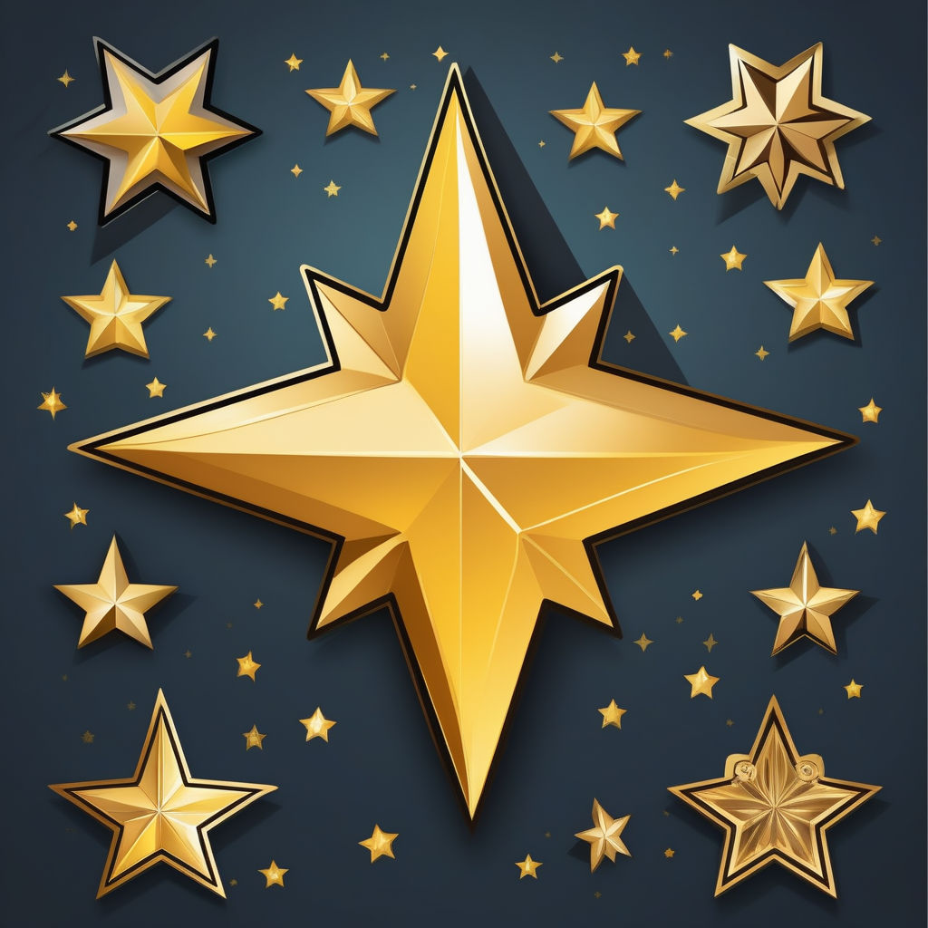 Shiny Gold Star Sticker