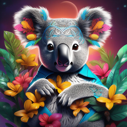 realistic koala with mandalas - Playground