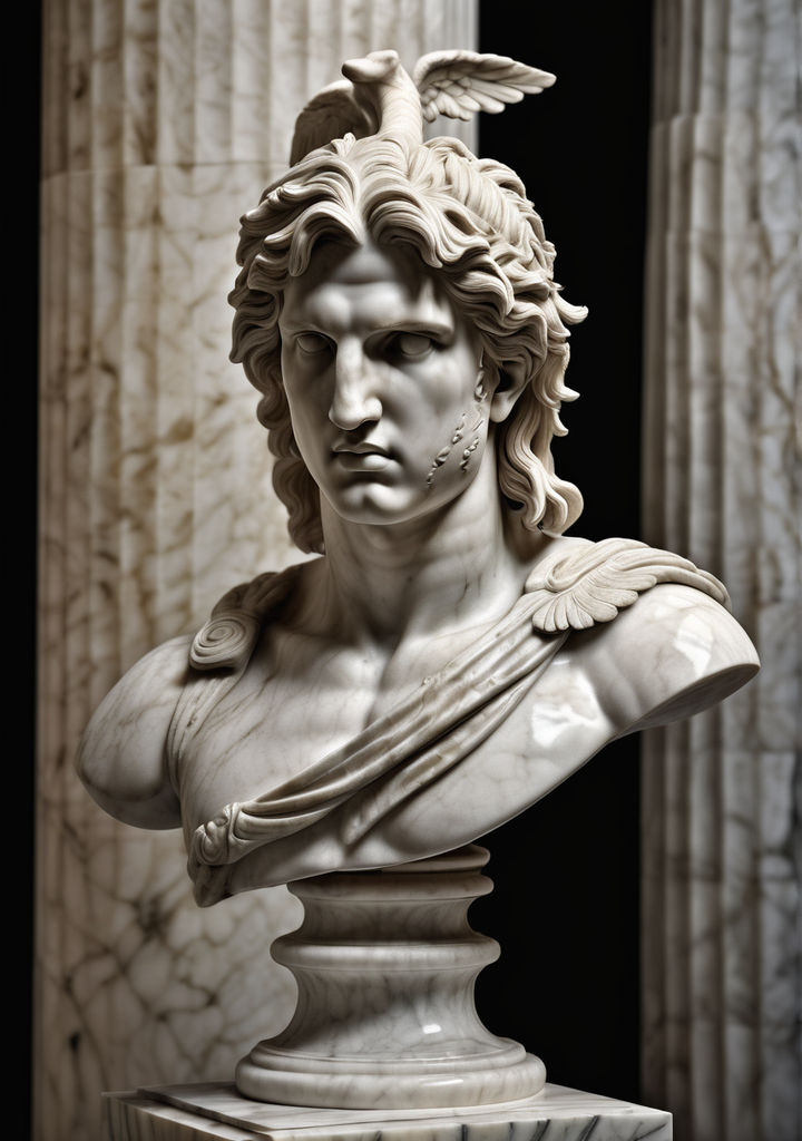 ALEXANDER the GREAT Head Bust Greek Cast Marble Statue Sculpture