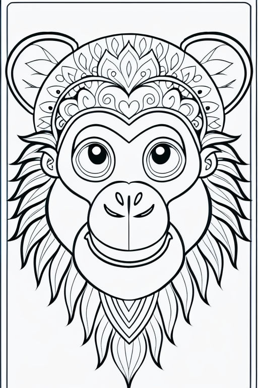 monkey face coloring page