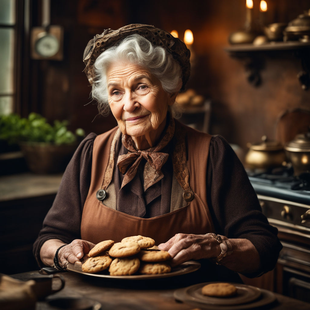 1940s SMILING GRAY HAIR RURAL GRANDMOTHER SEWING WITH NEEDLE AND