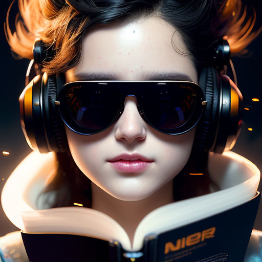 anime girl render headphones