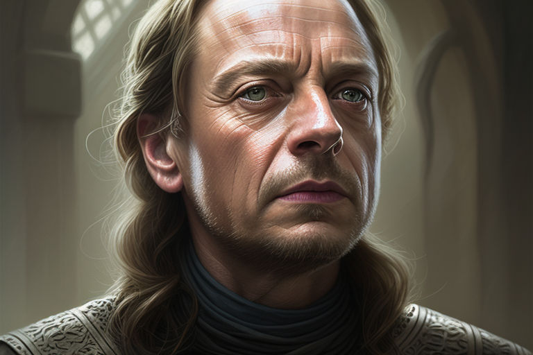 Steve buscemi in style of medieval painting