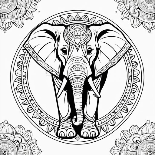 elephant mandala coloring pages