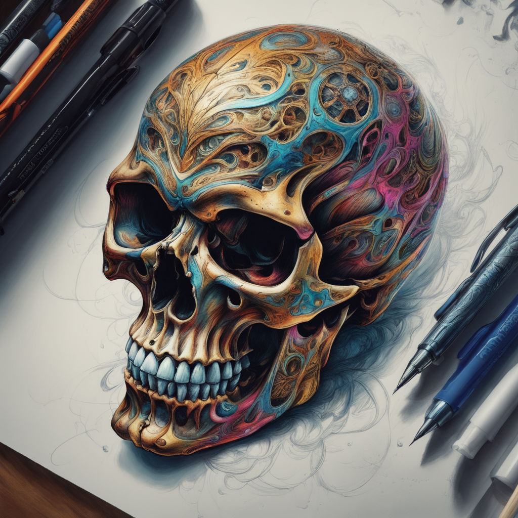 Easy Skull Drawing