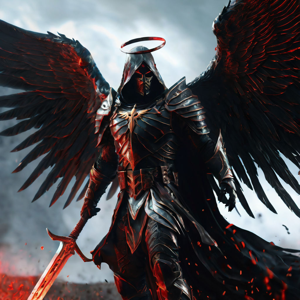 portrait of azrael angel of death, anime fantasy