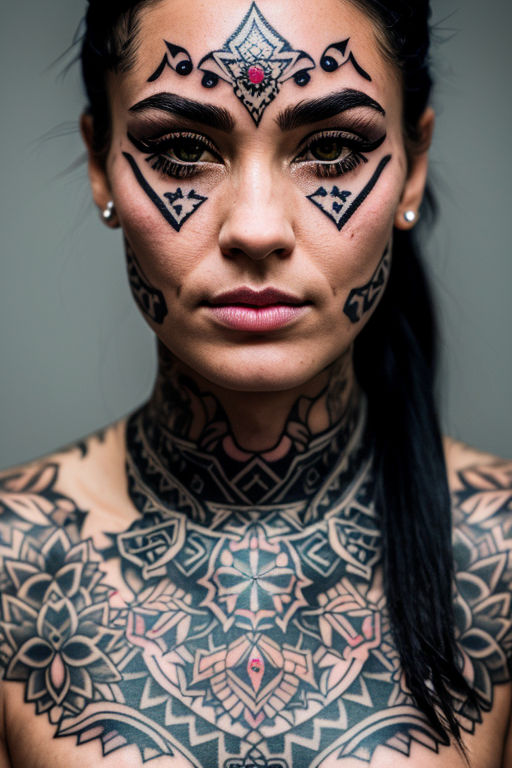 face woman tattoos