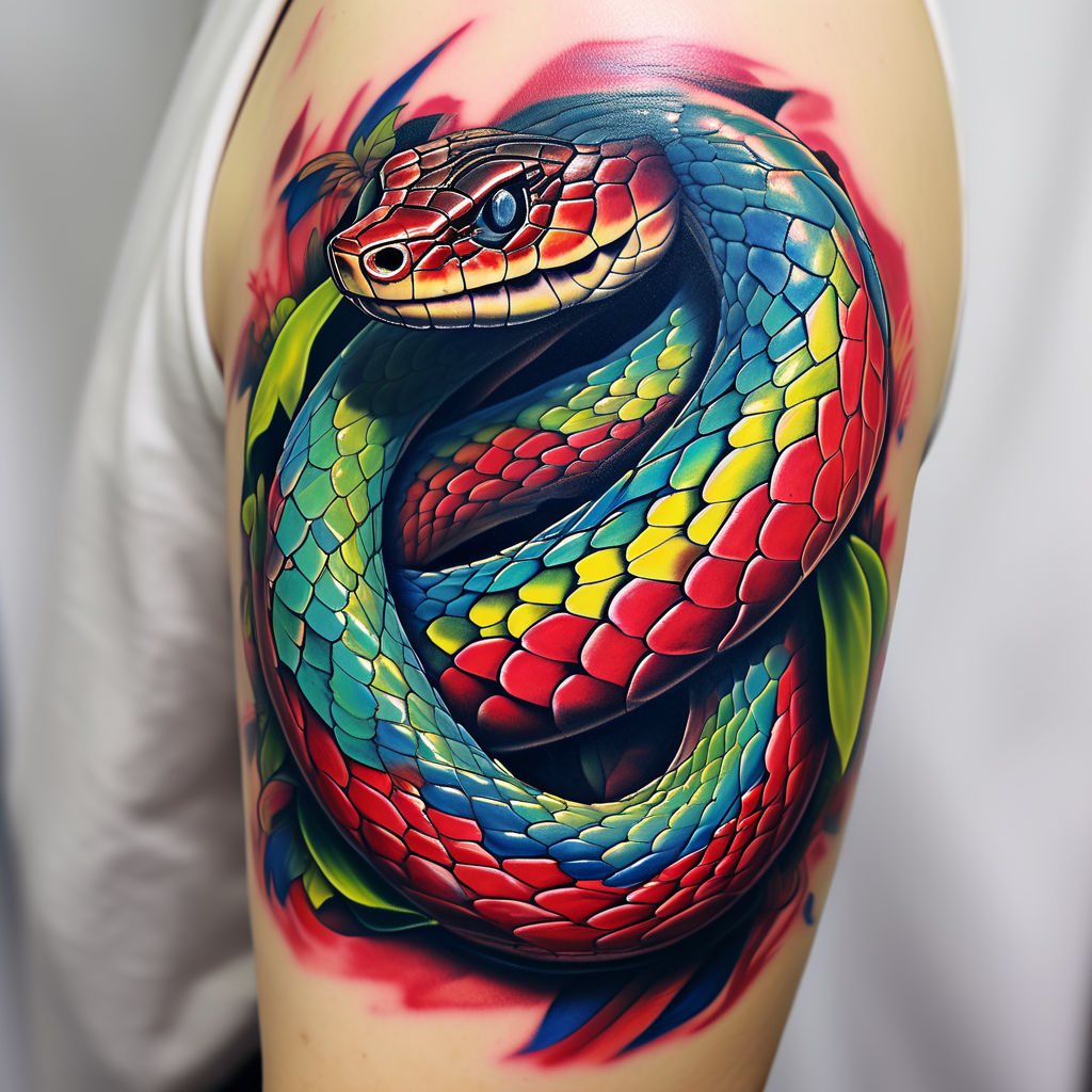 Colored snake or stay dark? : r/TattooDesigns