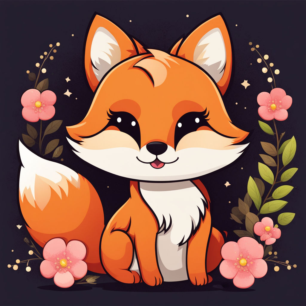 very cute fox sticker - Playground