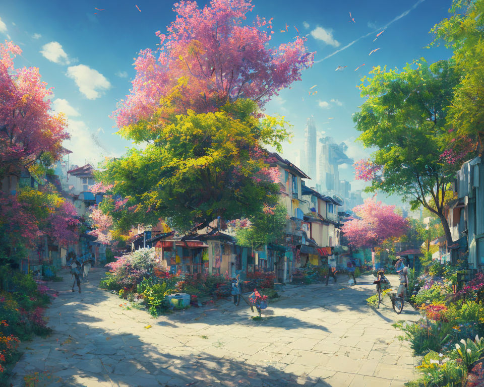HD wallpaper anime landscape anime garden sunshine flowers  Wallpaper  Flare