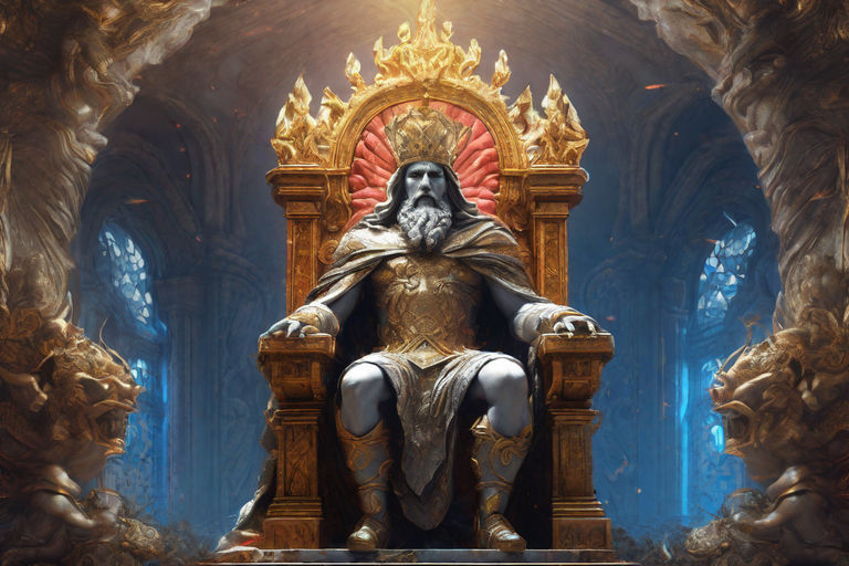 king on the throne, medieval, high fantasy, 8k, high resolution, 