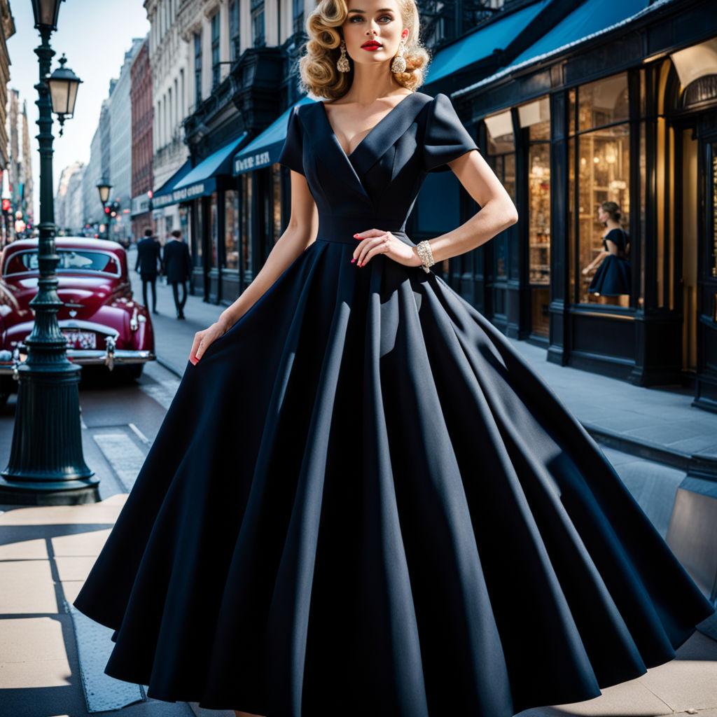 black bouffant dress