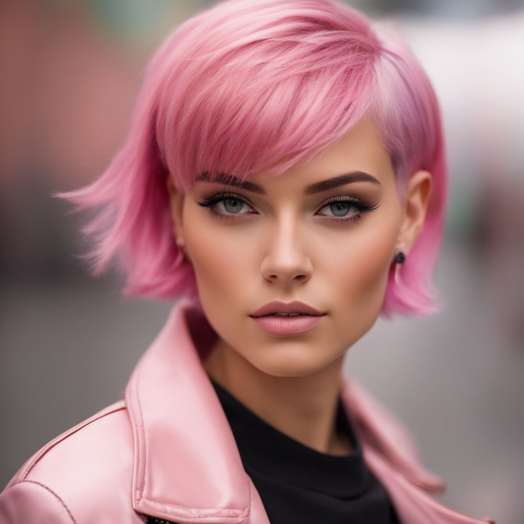 short pastel pink hair