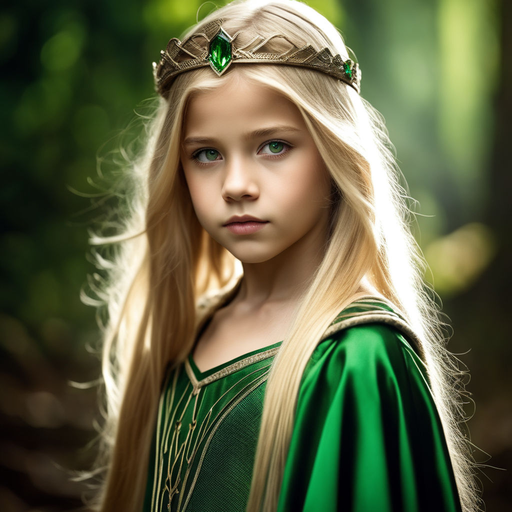 little girl with blonde hair and green eyes