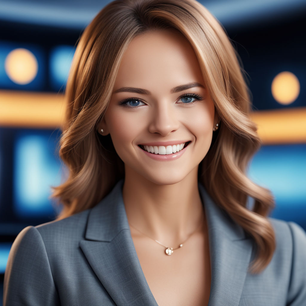 Female news anchor