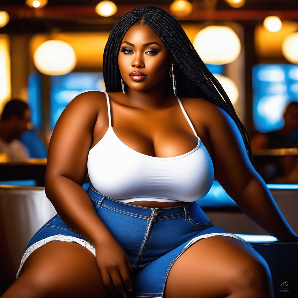 curvaceous voluptuous african american pretty face woman - Playground