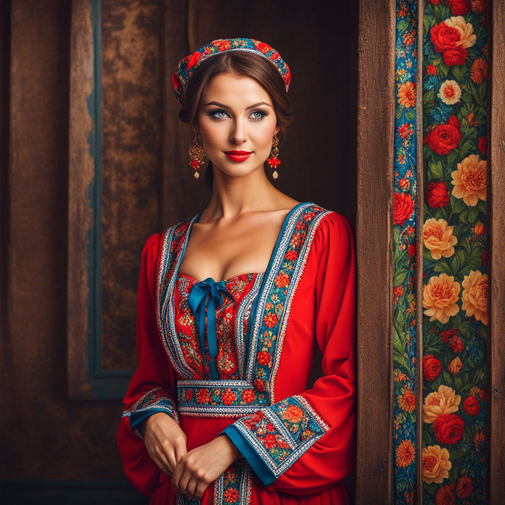 Russian folk dress ''Stesha'' | RusClothing.com