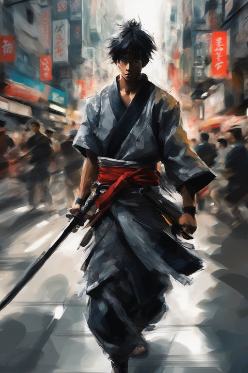 Touken Ranbu, male, black, man, anime boy, kimono, moon, samurai, anime,  katana, HD wallpaper | Peakpx