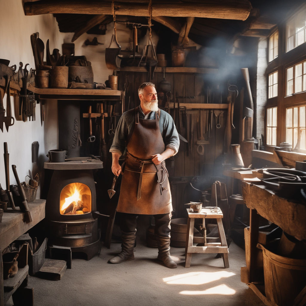 medieval blacksmith shop interior