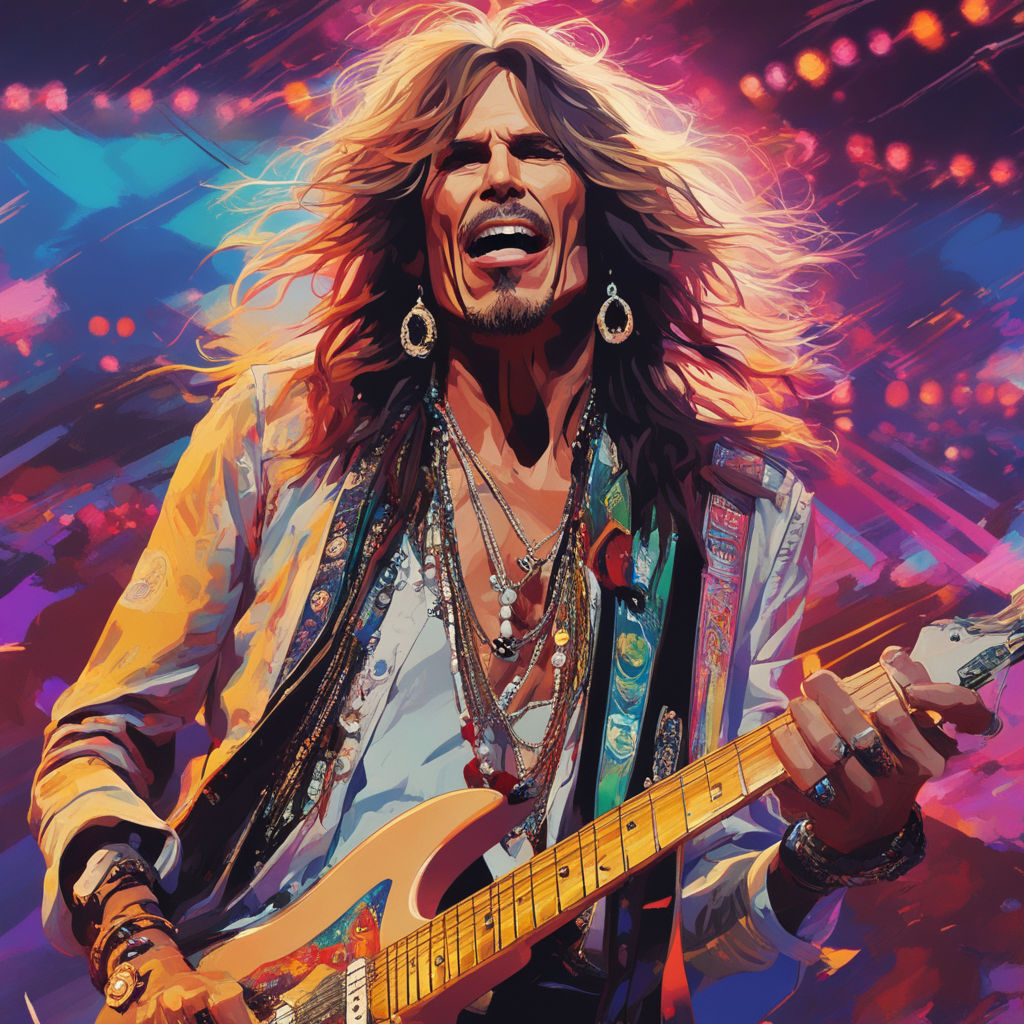 highly detailed, crazy aerosmith!!, young, by artgerm, Stable Diffusion