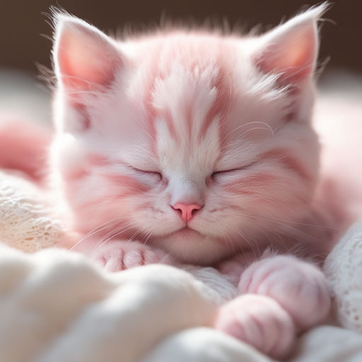 kawaii pink cat