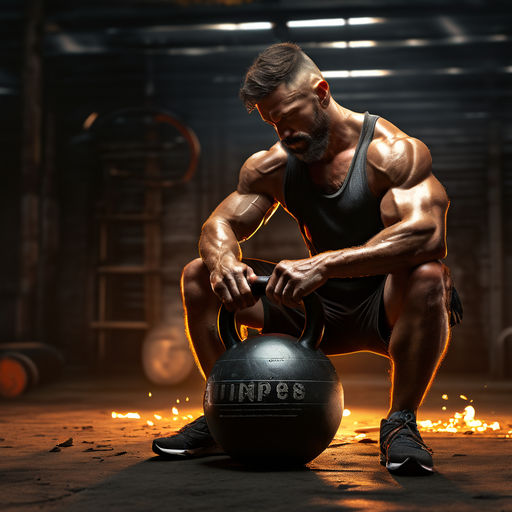 bulkymon lifting barbells weights big muscles logo - Playground