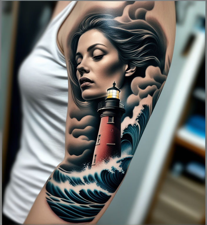 Lighthouse tattoo#tattoo #fyp #tattoos #viral #blackandgreytattoo #lig... |  TikTok