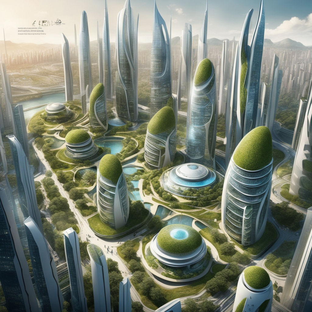 KREA - A solarpunk city coexisting with nature, digital art