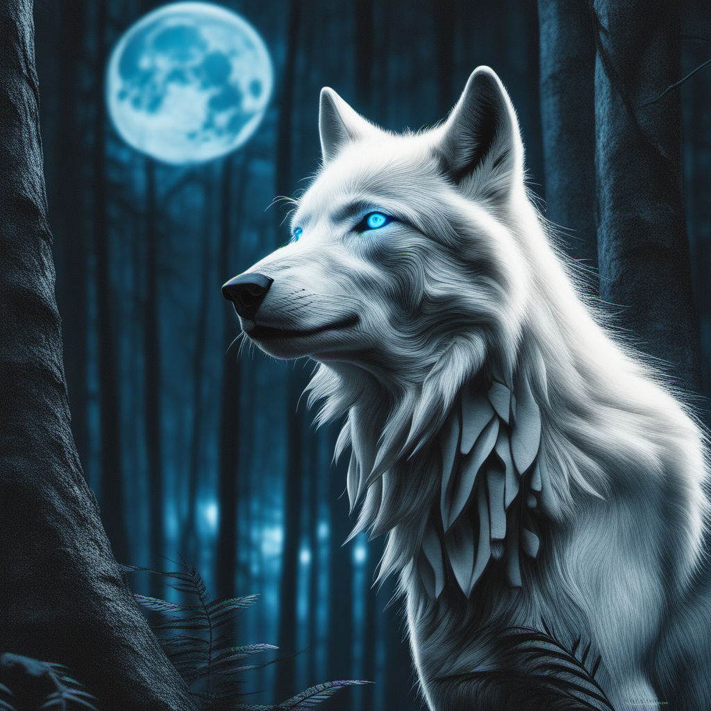 white wolf with blue eyes