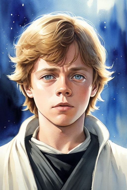 a medium shot photography of young mark hamill as luke skywalker in return  of the jedi + expressive face + science-fiction landscape)) :: beautiful  photography with highly detailed face :: intricate +