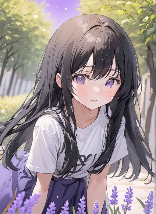 black hair close kuraue hinata loli purple eyes school uniform