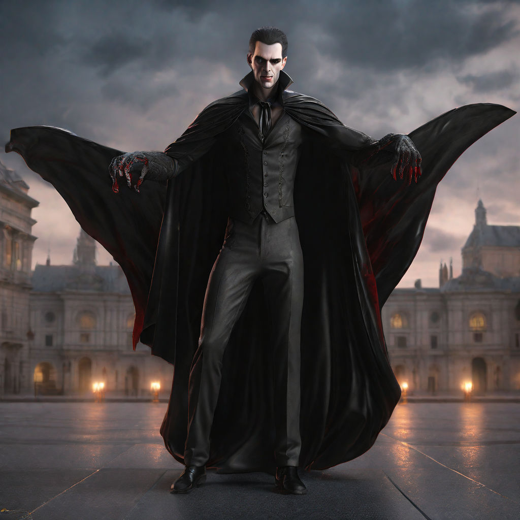 prompthunt: Monster Dracula, Bat Wings, Demon Face, Full Body Shot, Fierce  Look, Perfect Face, A young handsome vampire man, Dracula, in a long black  cloak, cinematic, epic, dramatic, ultra hd, very detailed