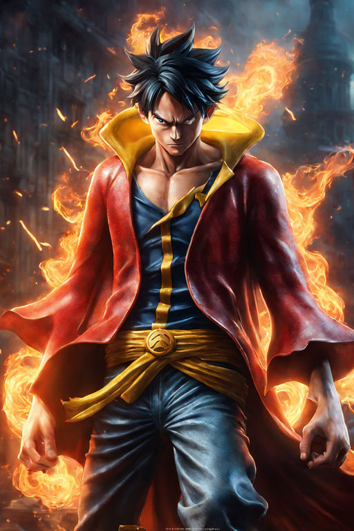 ArtStation - Monkey D Luffy Red moon