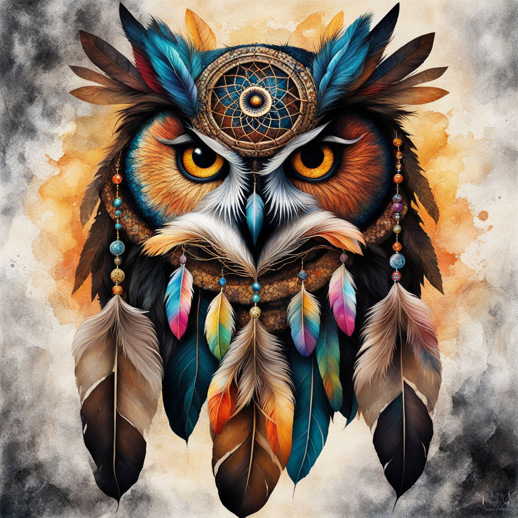 Tribal owl. Tattoo design stock vector. Illustration of night - 55684232