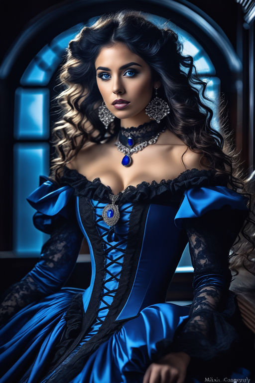 blue gothic victorian dresses