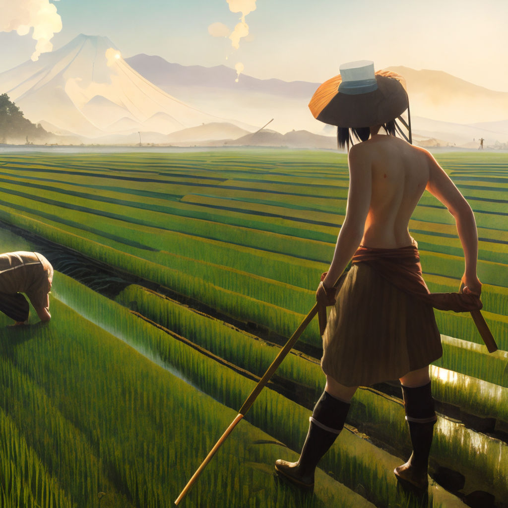 Rice field illustration anime nature farm HD wallpaper  Wallpaper Flare