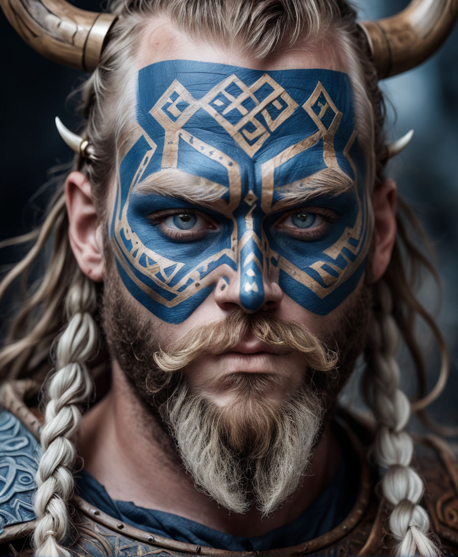 Viking face paint  Viking face paint, Football face paint