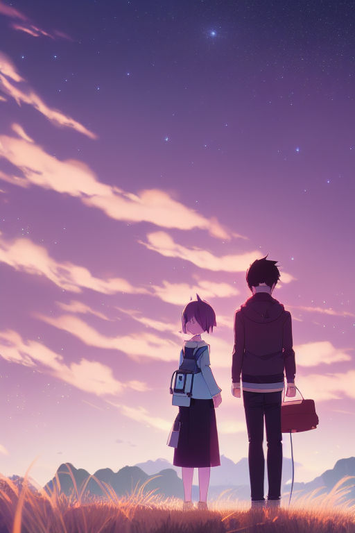 200 stars in the night sky, style of makoto shinkai studio