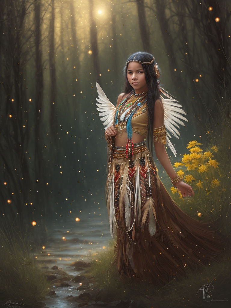 beautiful native american women paintings