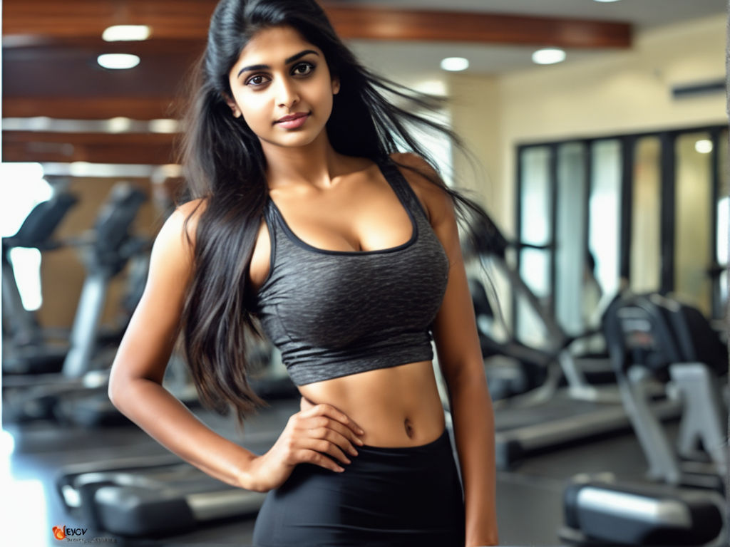 A beautiful Indian woman in sports bra and yoga pants posing for photo -  Playground