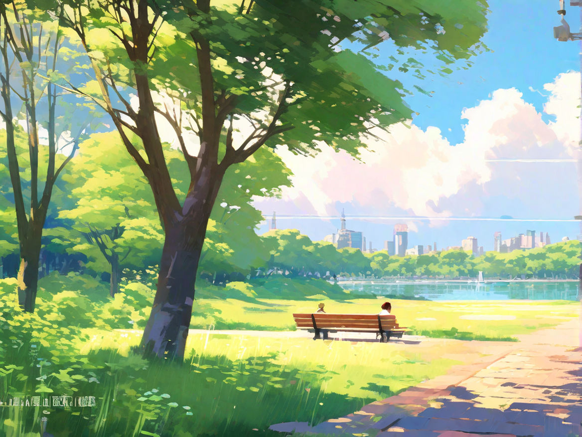 Bench, anime, nature, HD phone wallpaper | Peakpx