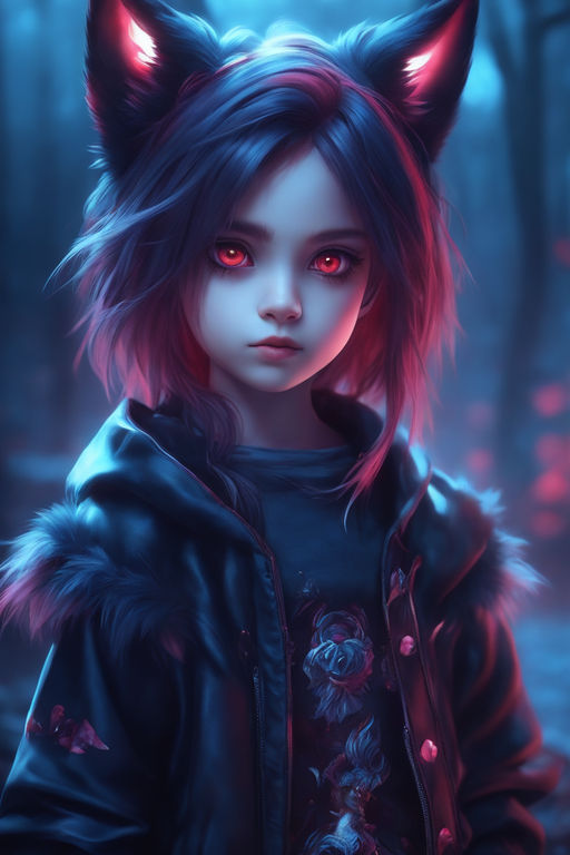 Messy hair alt wolf girl with ears anime on Craiyon