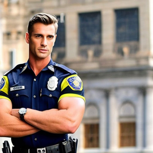 attractive male police officer