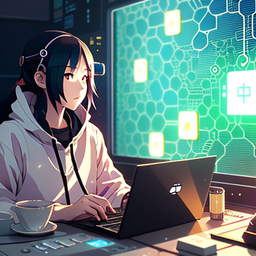 anime girl typing