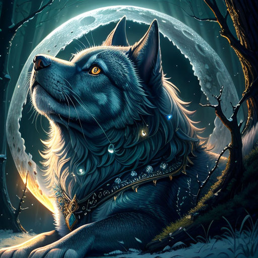 I like the blue and the necklace | Shadow wolf, Wolf drawing, Galaxy wolf