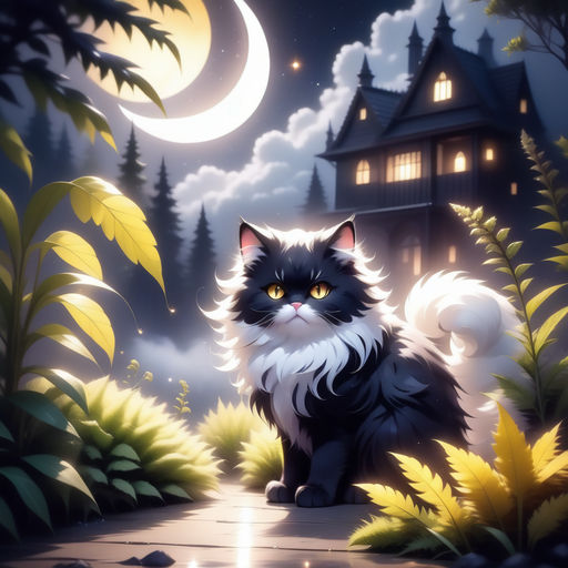 Cute Anime Halloween Black Cat Sticker