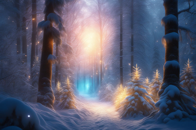 fantasy winter forest wallpaper